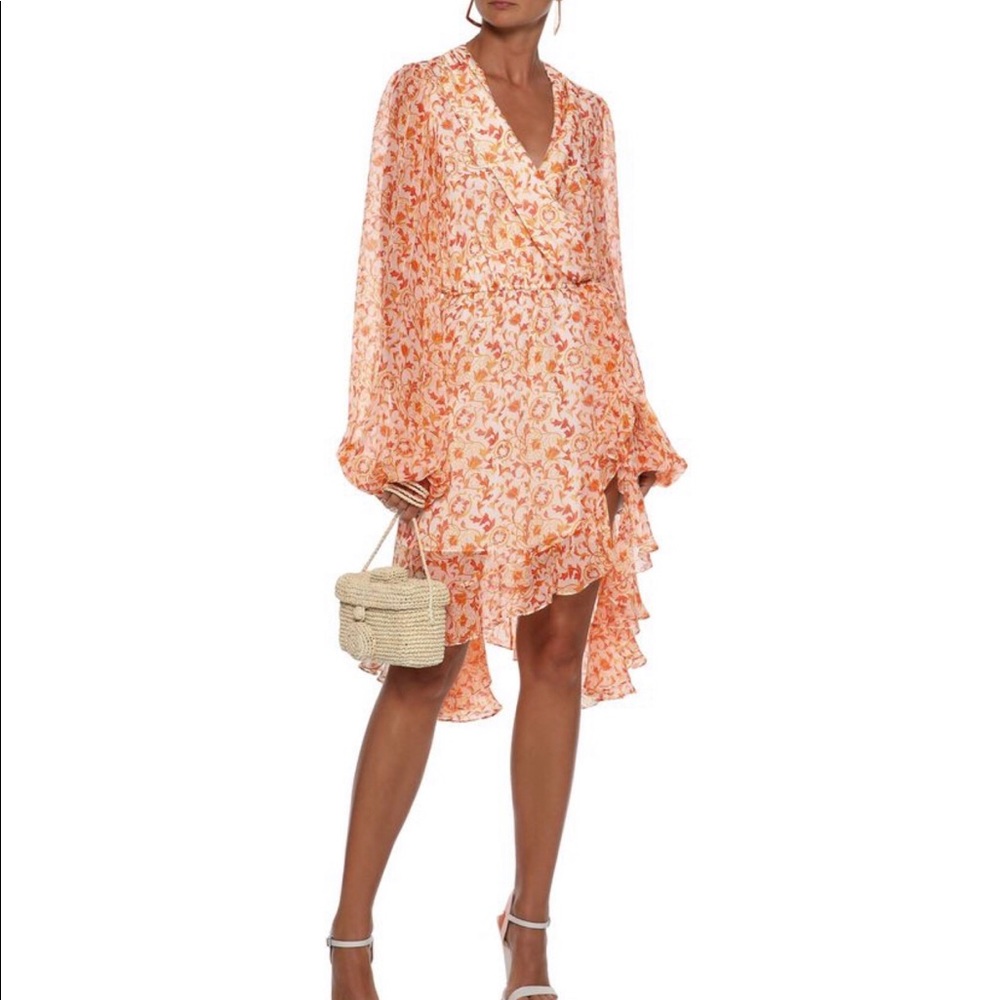 Caroline Constas Olivia wrap effect silk minidress